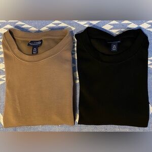 Women Scoop Brown & Black Long Sleeve Super Soft Cropped 2 Piece Set Sweatshirts